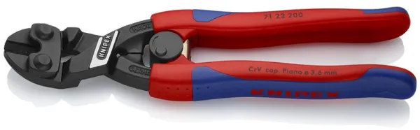 Knipex KNIPEX CoBolt® Kompakter Bolzenschneider, schwarz atramentiert, mit schlanken Mehrkomponenten-Griffen 200 mm