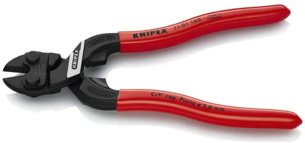 Knipex KNIPEX CoBolt® S Kompakter Bolzenschneider, schwarz atramentiert, kunststoffbeschichtet 160 mm