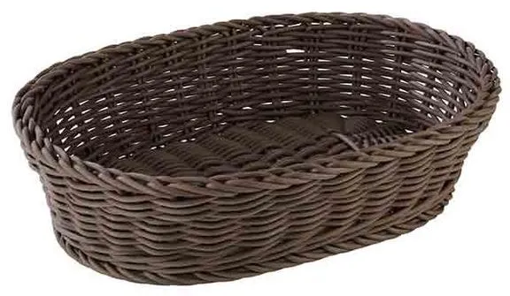 Auslaufendes Produkt: Brotkorb, oval, schwarzes Kunststoffgeflecht, 32x23xH7 cm