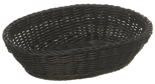 Brotkorb, oval, schwarzes Kunststoffgeflecht, 25x19xH6,5 cm