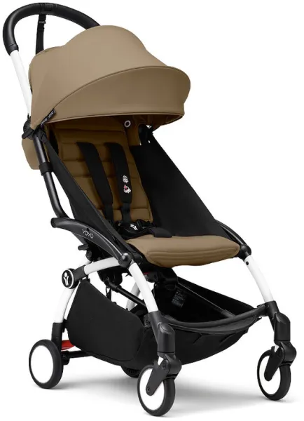 YOYO³ Kinderwagen - Toffee mit weißem Gestell