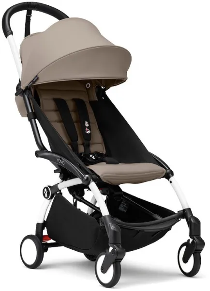 YOYO³ Kinderwagen - Taupe mit weißem Gestell