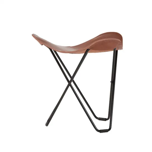 Cuero Pampa Flying Goose Hocker - Schwarzes Gestell - Oak